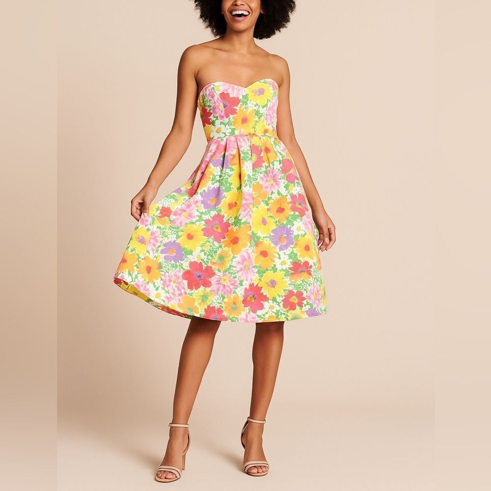 Shoshanna  Garden Party Strapless Dress